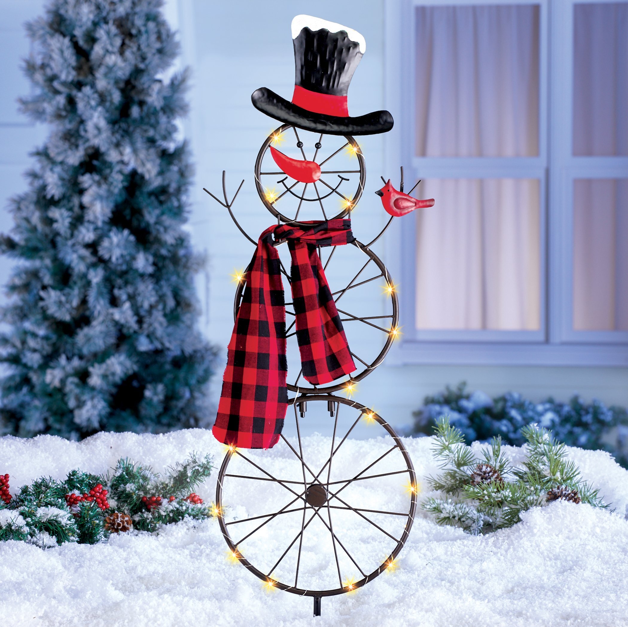 The Holiday Aisle® 3-Wheel Snowman Garden Stake & Reviews | Wayfair