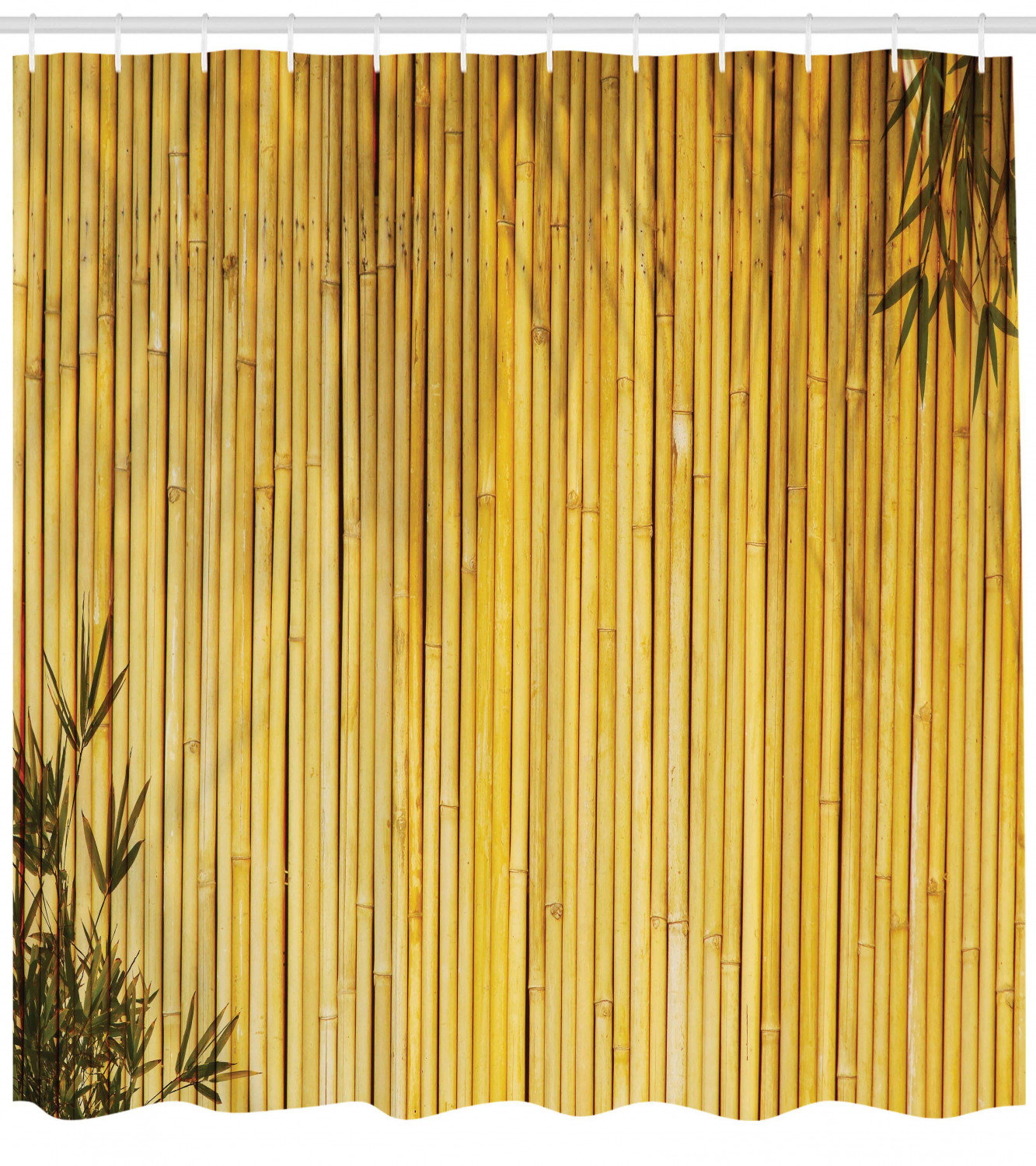 Bless international Bamboo Shower Curtain Set + Hooks Wayfair