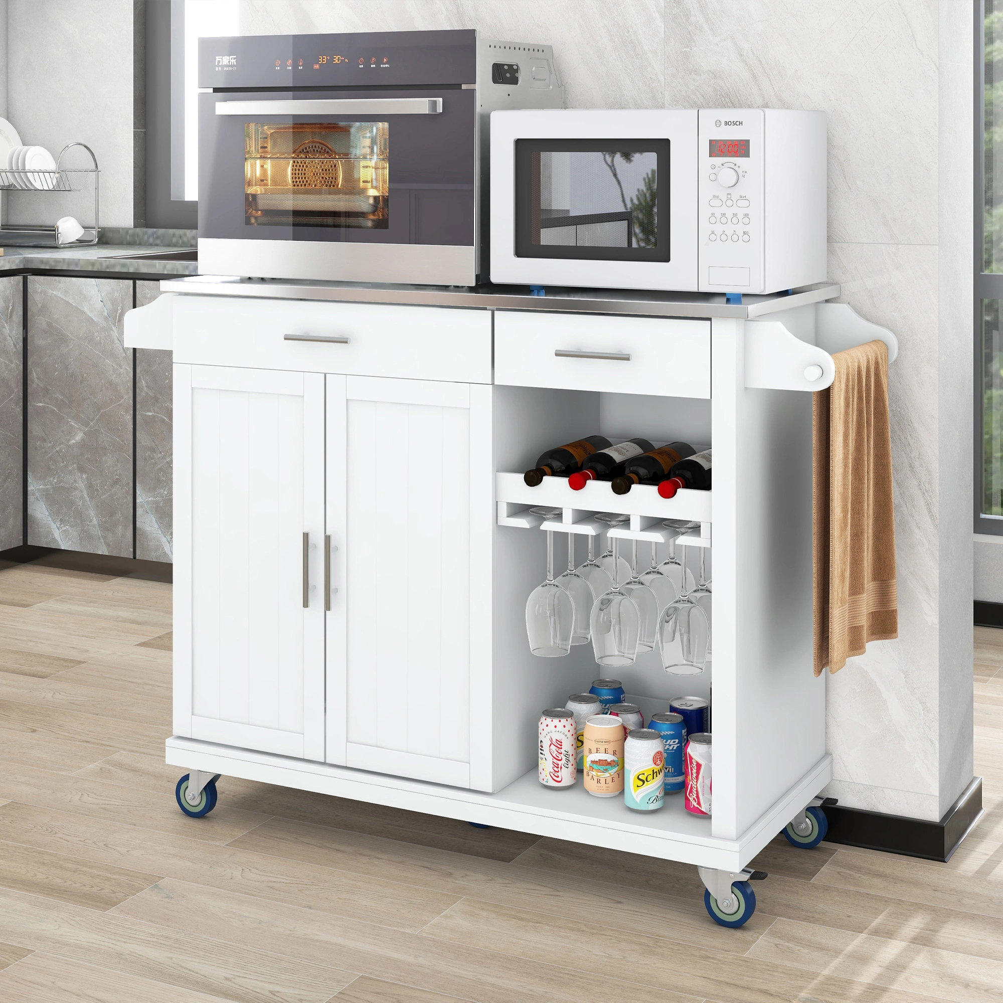 Red Barrel Studio® Metal Kitchen Island | Wayfair
