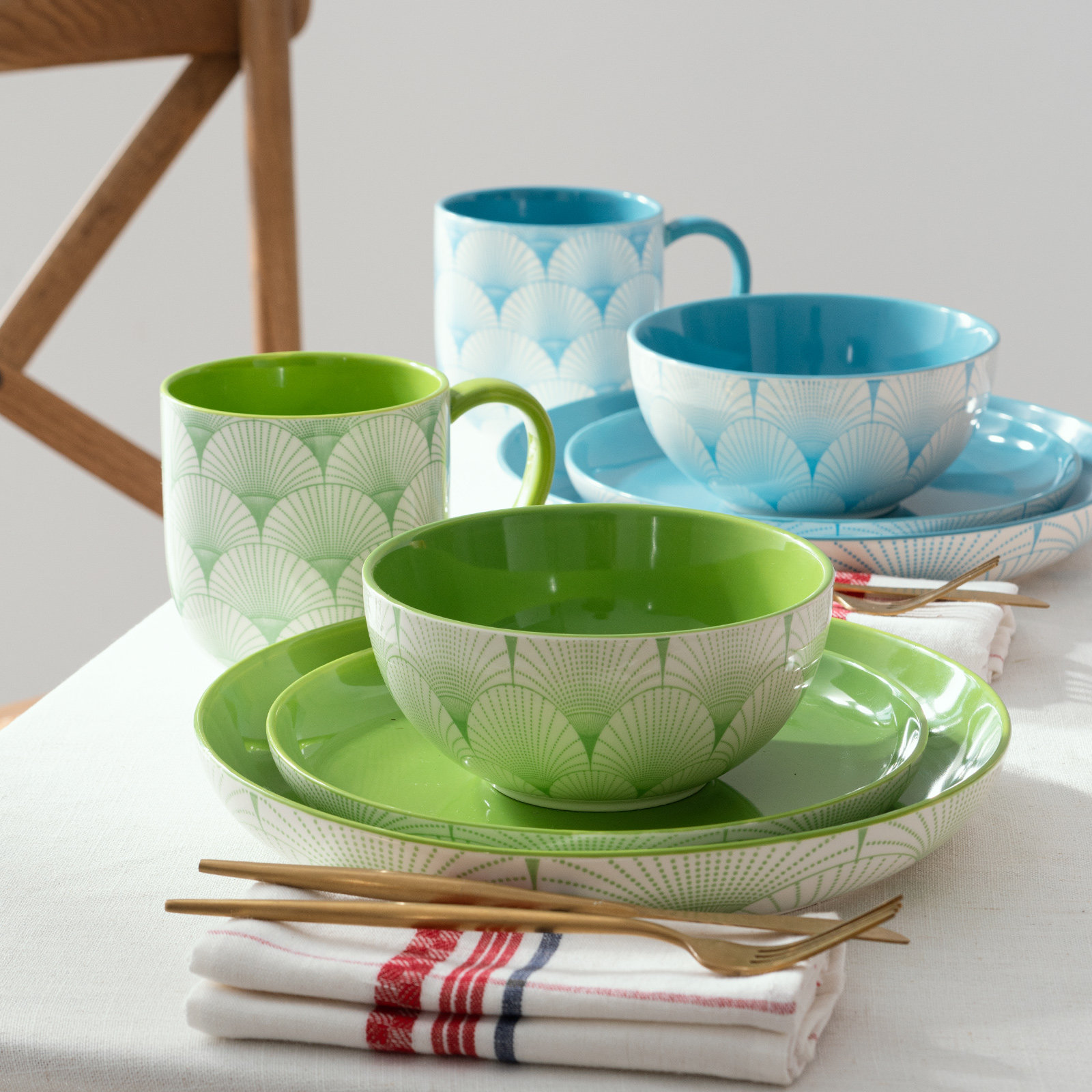 DOWAN Ceramic Dinnerware Set Service for 4 Wayfair