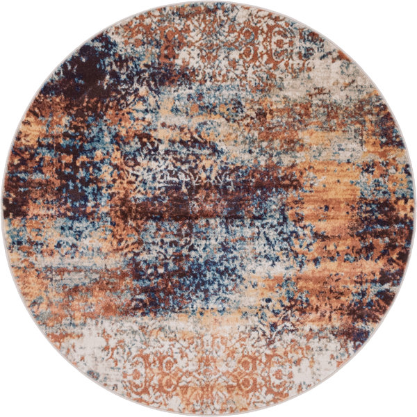 17 Stories Machine Woven / Power Loomed Performance Peach Rug | Wayfair