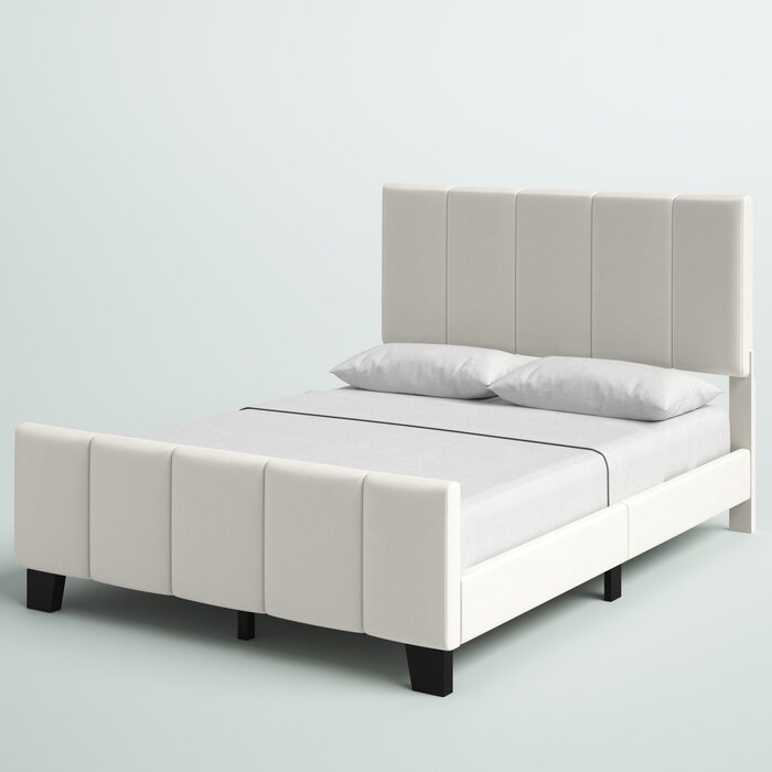 Zipcode Design Casandra Upholstered Bed (King, Ivory)