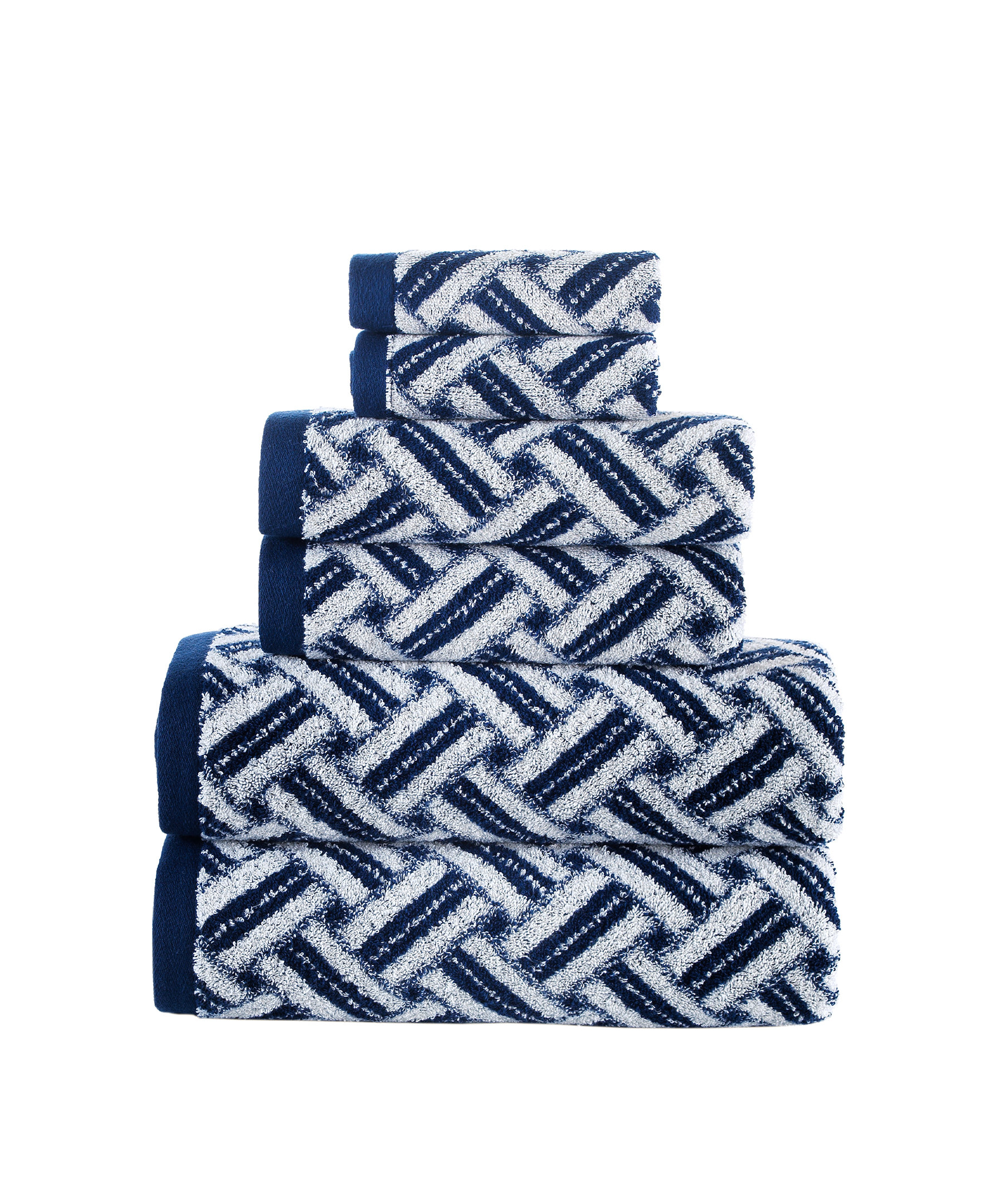 Brooks Brothers Criss Cross Stripe 6 Pcs Towel Set Wayfair