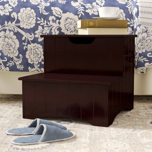 Free Shippin Kings Brand Cherry Finish Wood Bedroom Bed Storage Step Stool New 