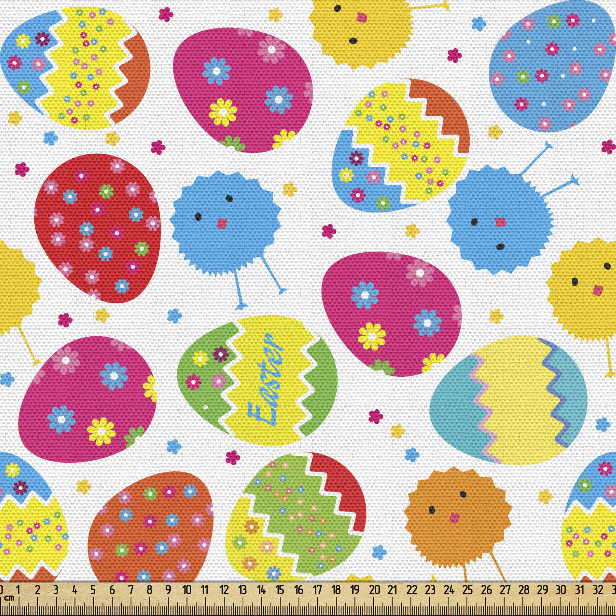 East Urban Home fab_55461_Ambesonne Easter Fabric By The Yard, Cartoon  Style Baby Chicken And Sizeful Eggs With Little Daisy Blossoms And Zigzag,  Decorative Fabric For Upholstery And Home Accents, Multicolor | Wayfair