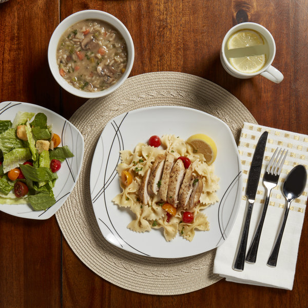 Tabletops Gallery Porcelain China Dinnerware Set Service for 4