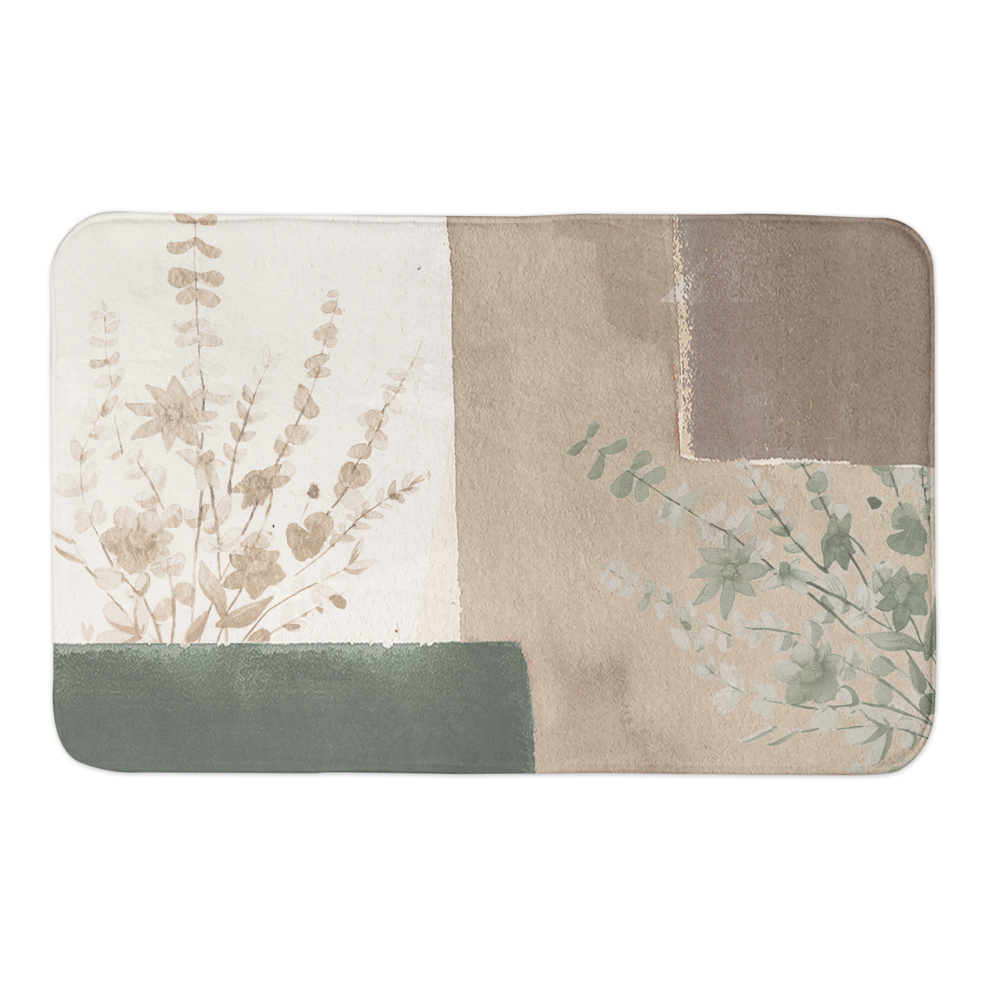 Winston Porter Neutral Colorblock Bath Mat | Wayfair