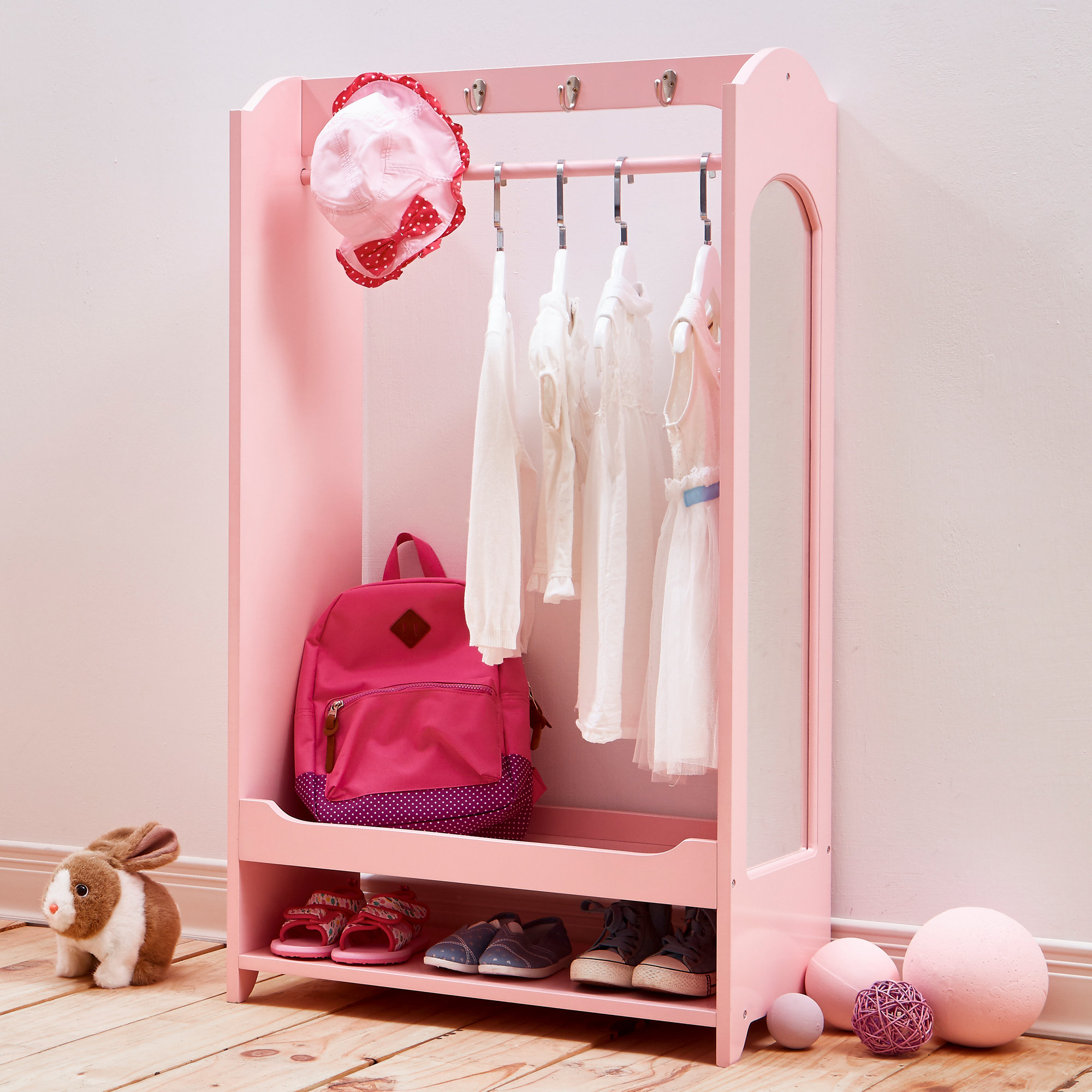 Teamson Kids Little Princess Clothing Rack with Storage, Pink & Reviews ...