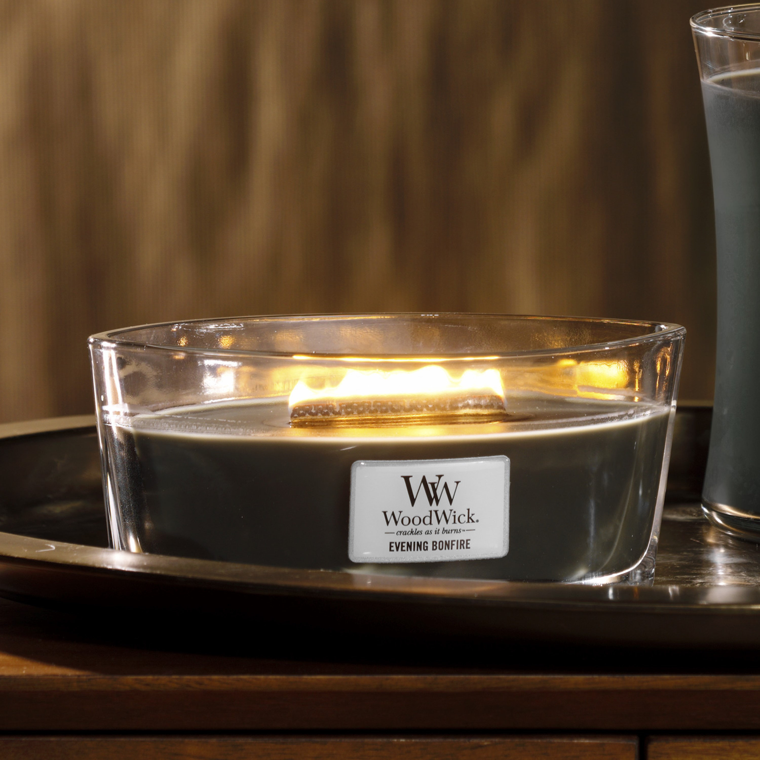 WoodWick Ellipse Evening Bonfire Scented Jar Candle & Reviews Wayfair