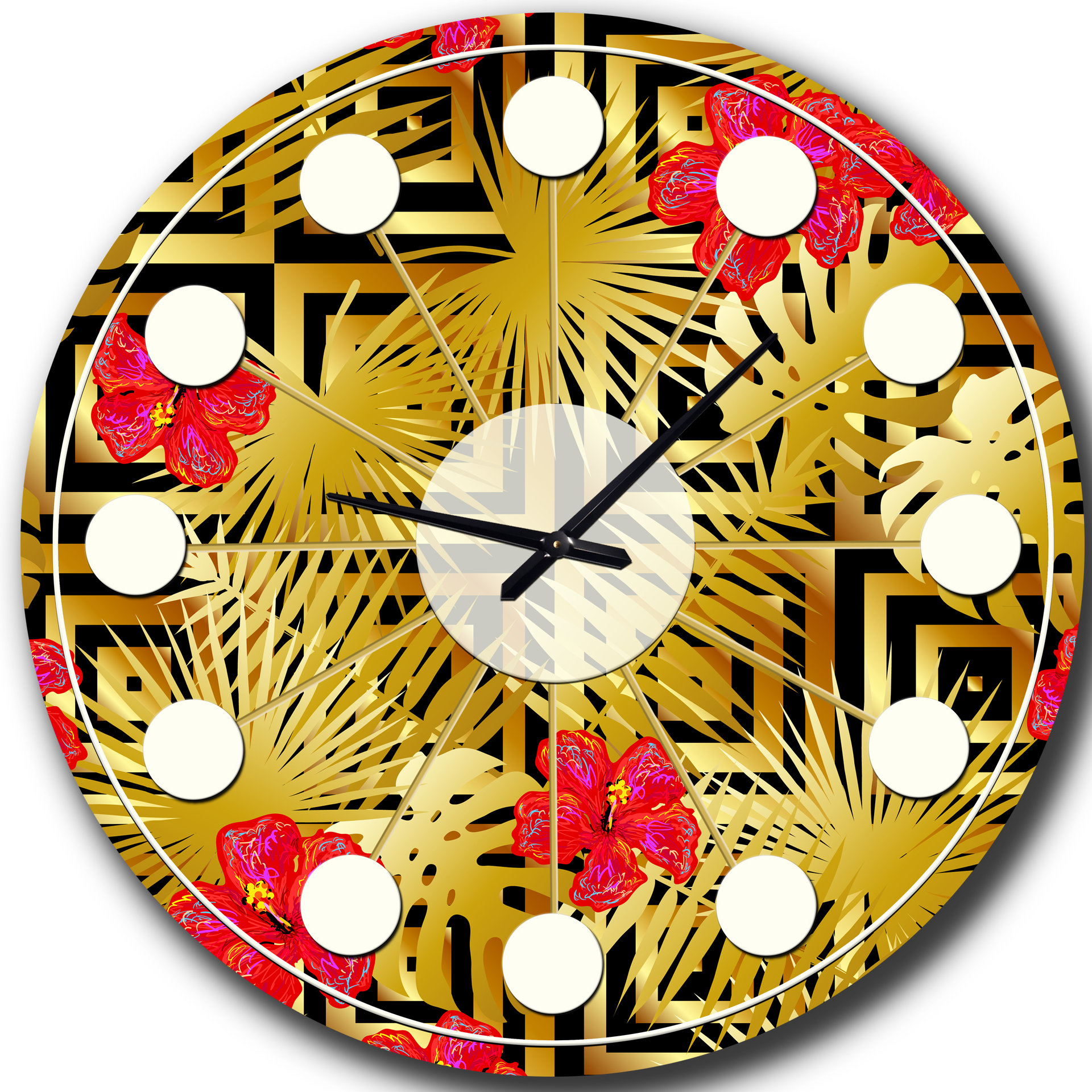 East Urban Home Tropical Gold Luxury Pattern III MidCentury Modern