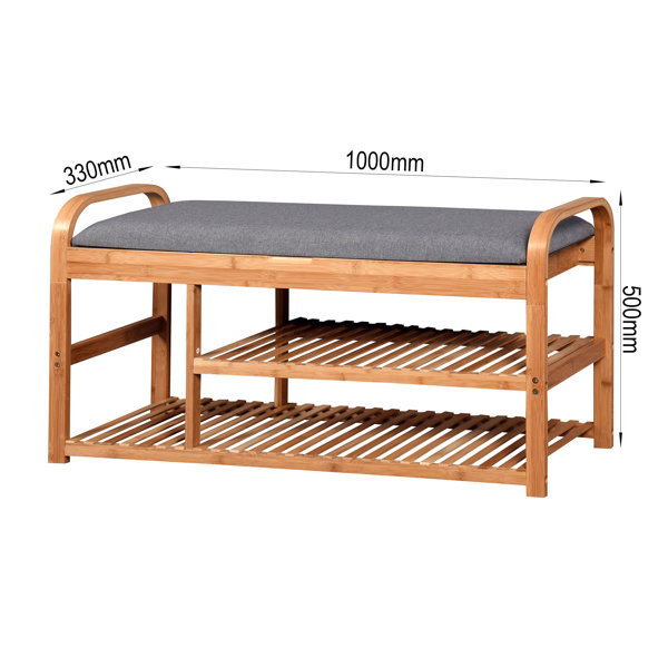 bamboo bench shoe rack