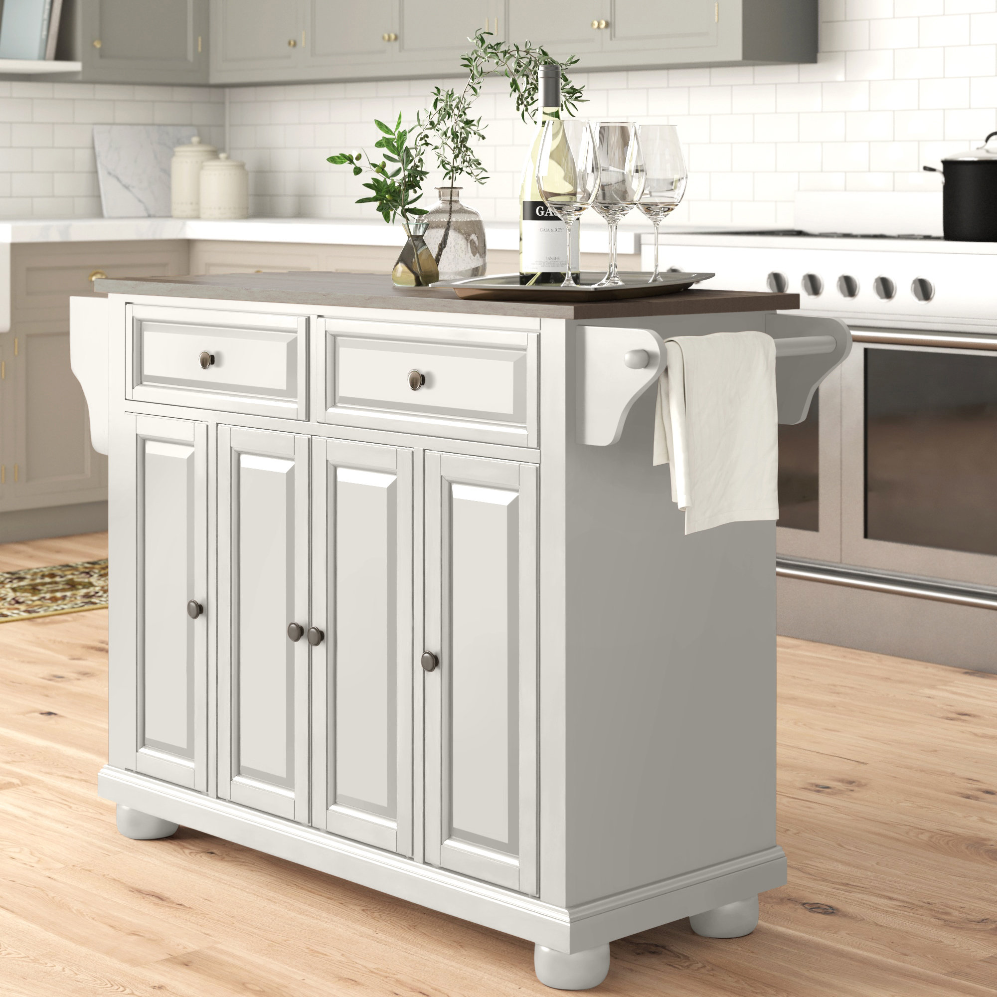 Three Posts™ Haslingden Metal Kitchen Island & Reviews Wayfair