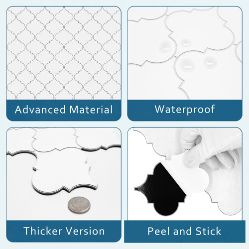 SUNWINGS 10-Sheet Peel And Stick Backsplash Stone Composite Self