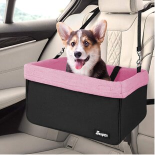 Green Pet Booster Seat Dog Booster Car Seat Dog Travel Carrier with Fixed Belt Safety Stable for Travel Look Out Perfect for Small and Medium Pets up to 20 lbs 