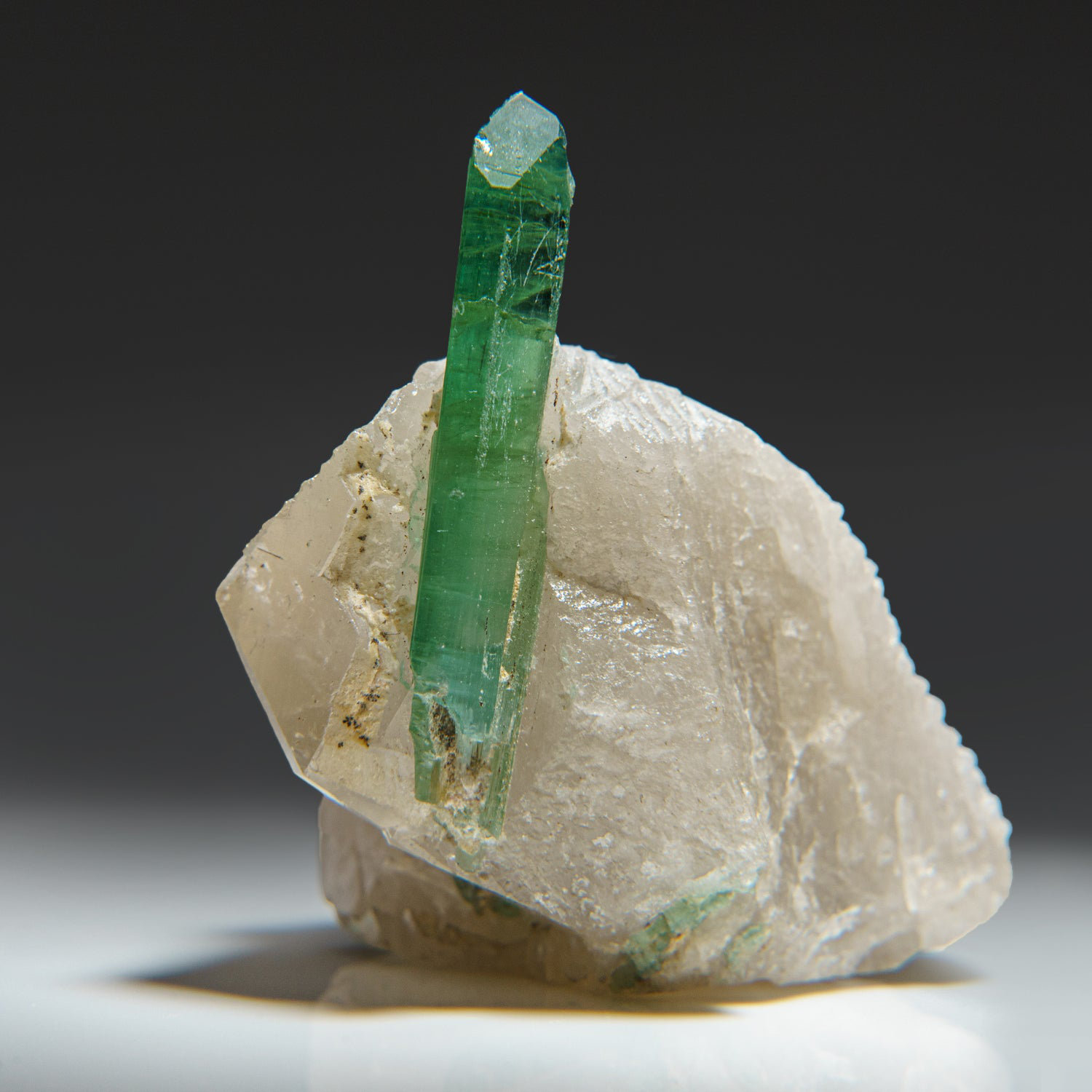 Astro Gallery of Gems Green Tourmaline in Quartz from Gilgit District
