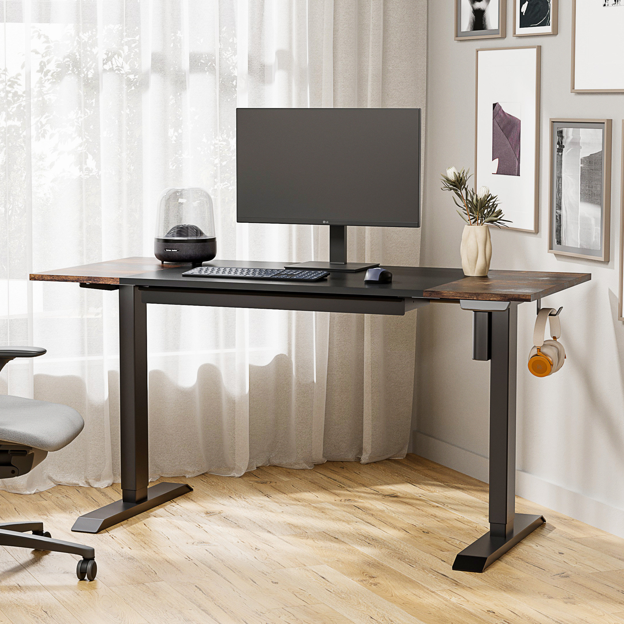 Inbox Zero Jorjarose Height Adjustable Standing Desk Wayfair