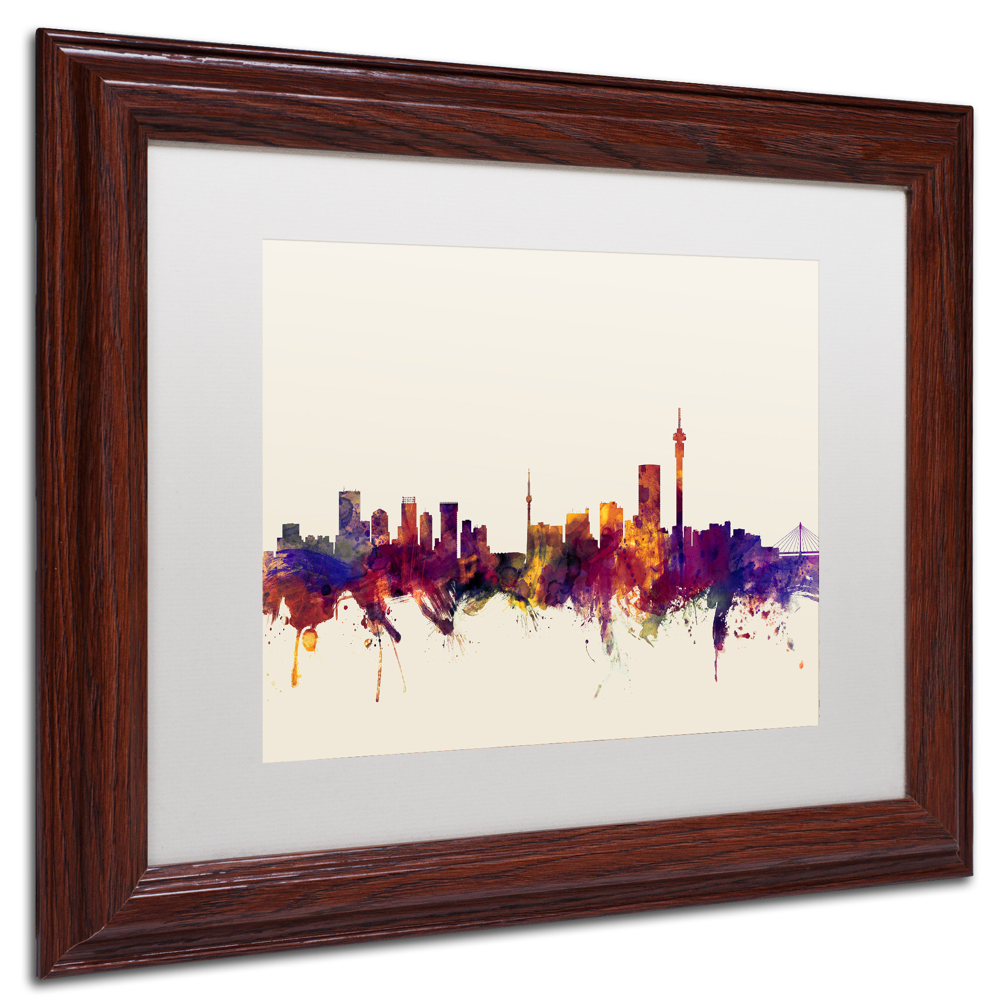 Trademark Art Johannesburg Skyline by Michael Tompsett Picture Frame