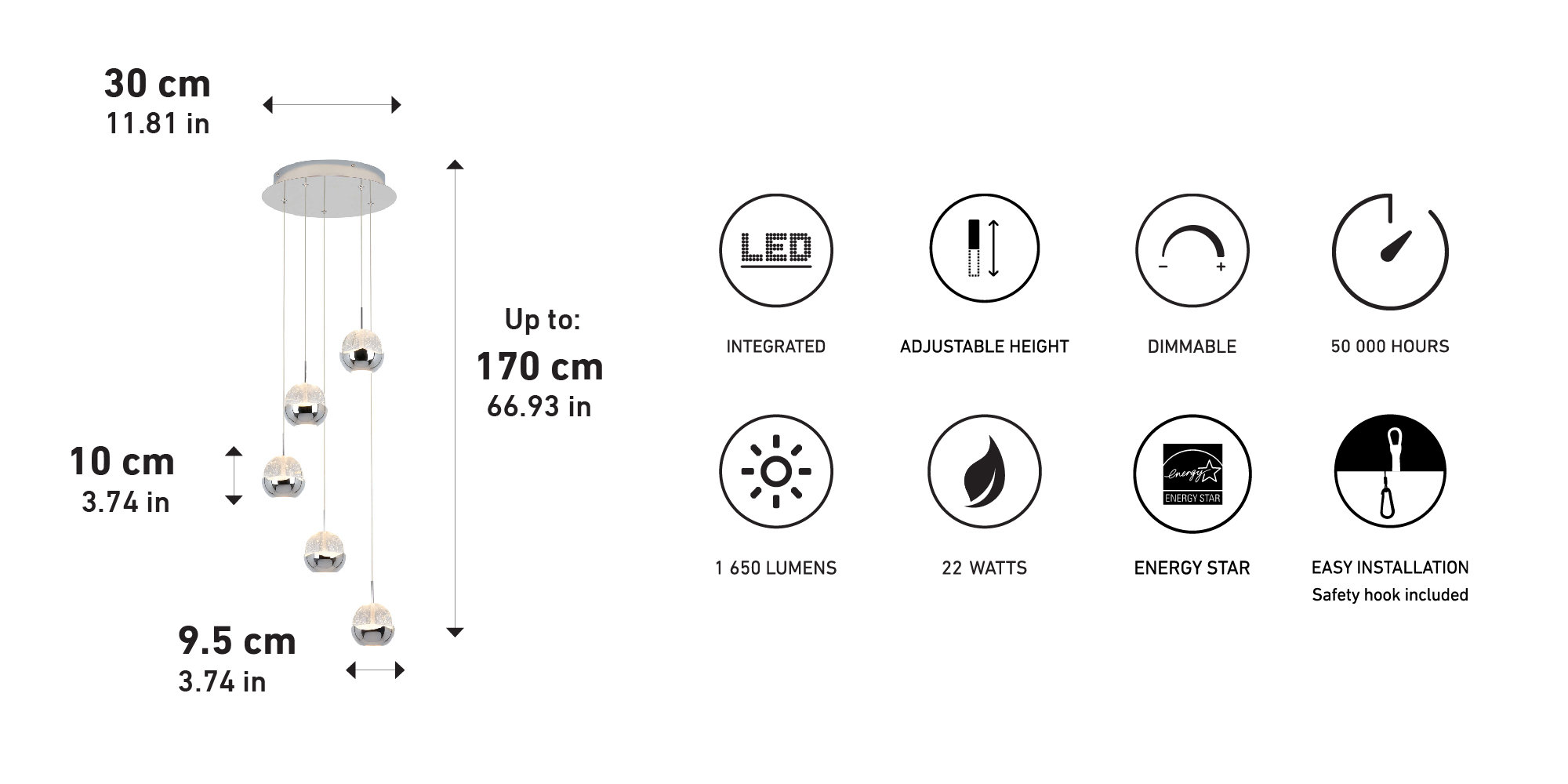 Orren Ellis Moorcroft 5 Light Cluster Globe LED Pendant & Reviews