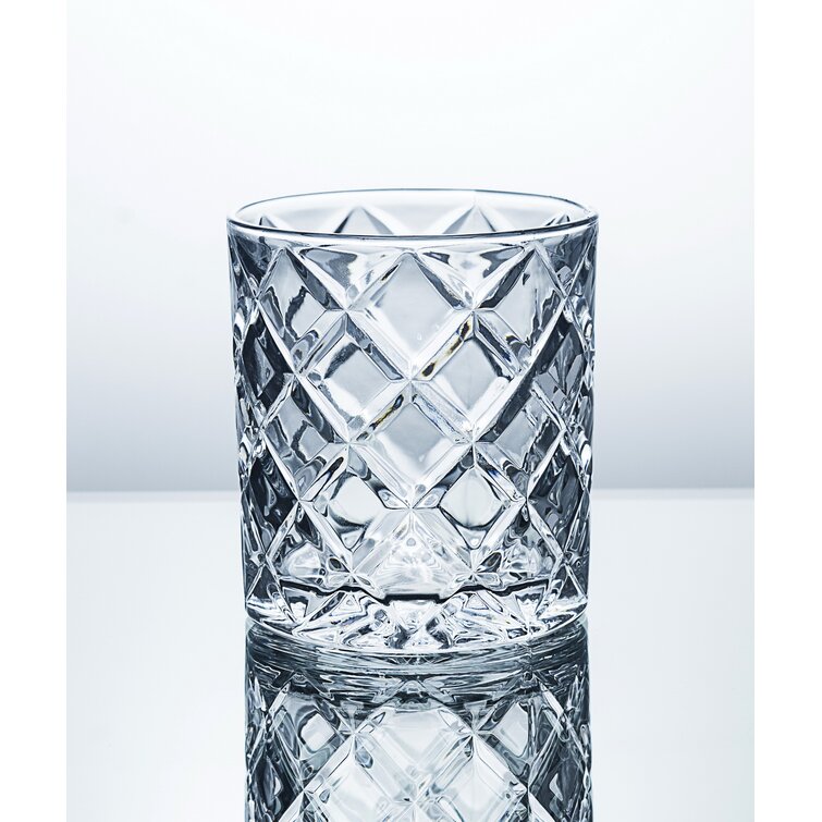 Set of 6 Crystal Diamante Whisky Tumblers 27cl Crystal Whiskey Drinking Glasses 