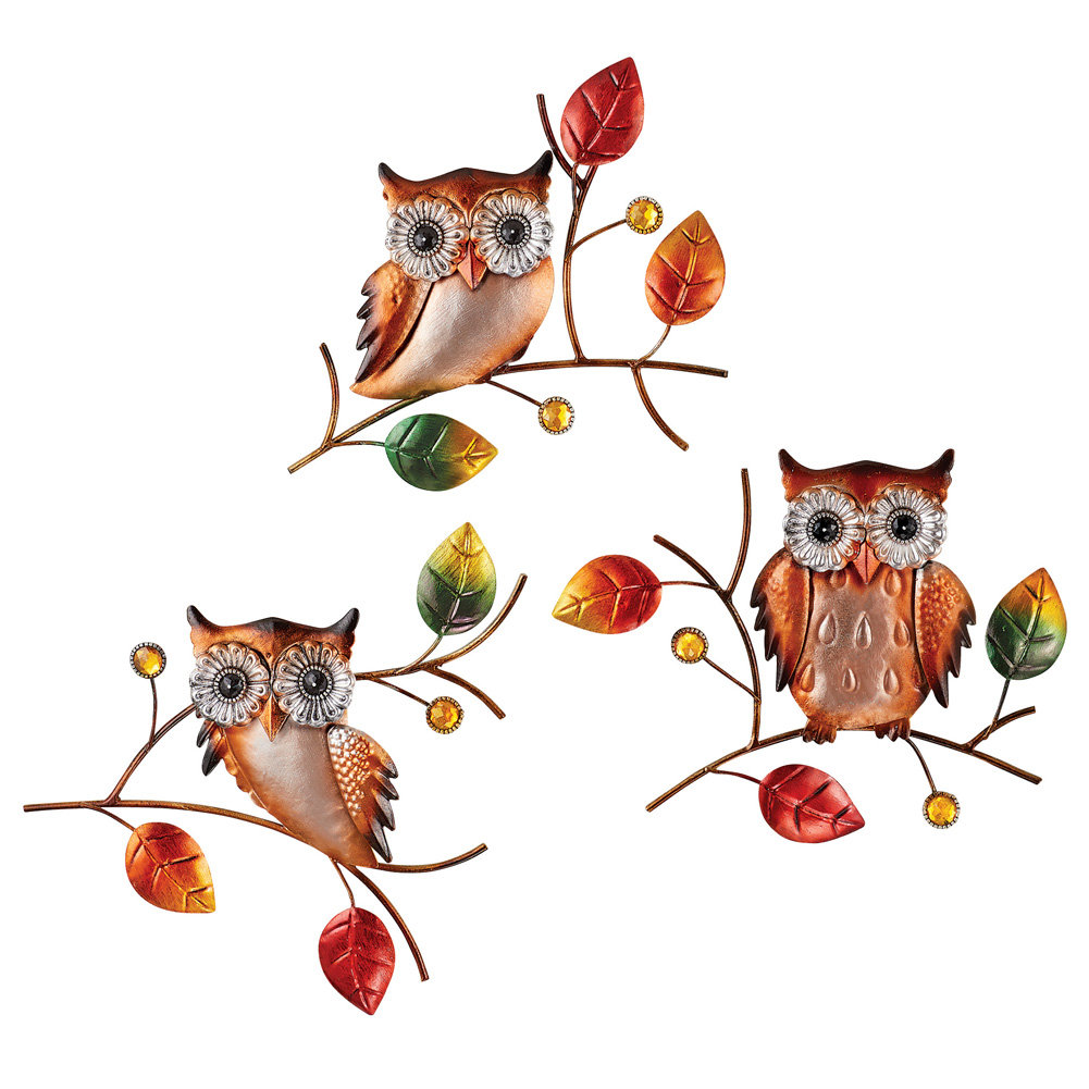 August Grove® Owl Wall Décor Set Wayfair
