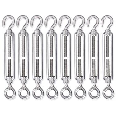 STAINLESS STEEL Turnbuckle Hook/ Eye M8 for Sail Shades 