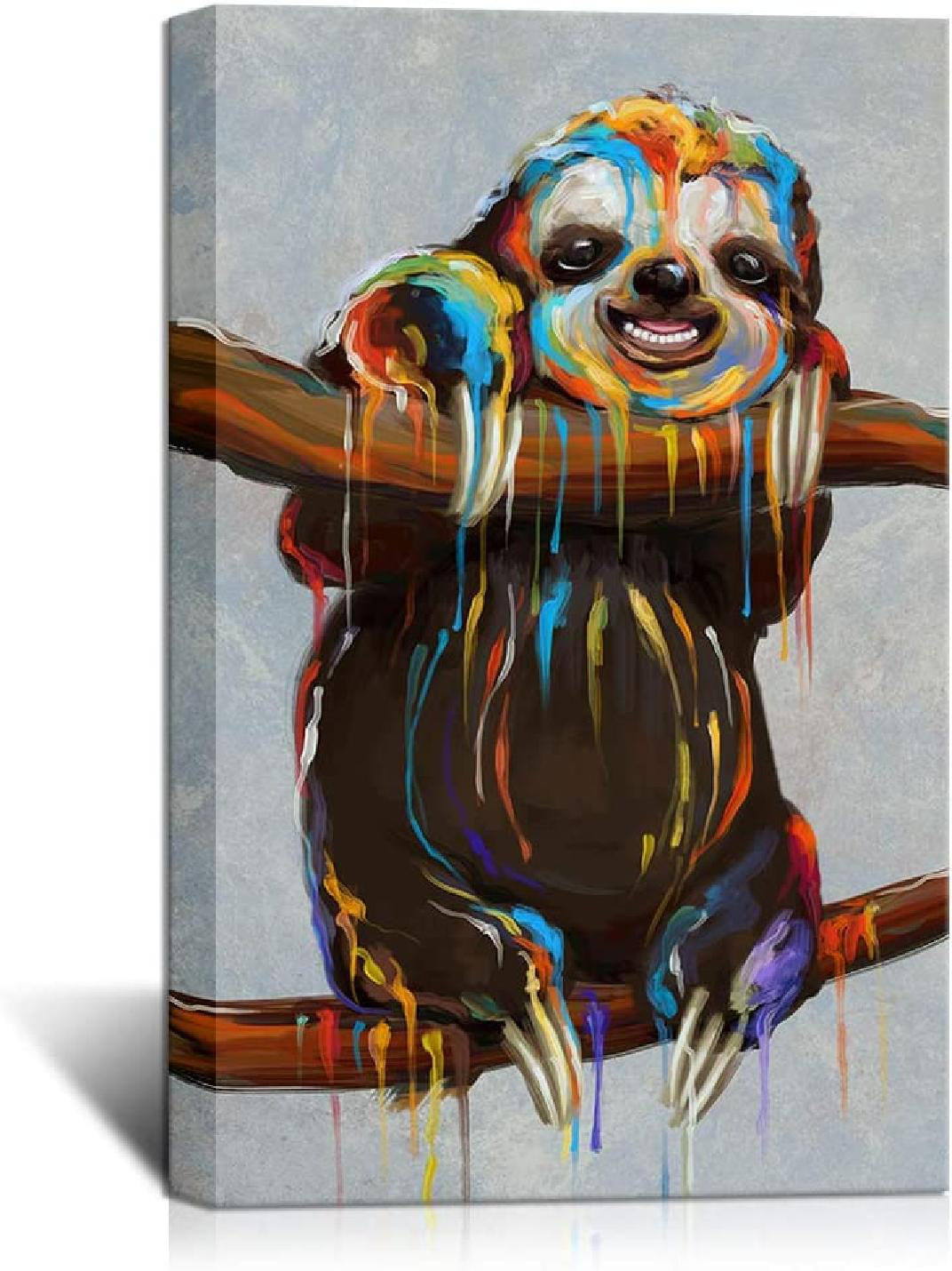 Red Barrel Studio® Cute Animal Canvas Wall Art A Colourful Sloth On The  Branch Painting Print For Boys Bedroom Kids Gift Modern Home Art For Nursery  Bathroom Living Room Kitchen Wall Decoration