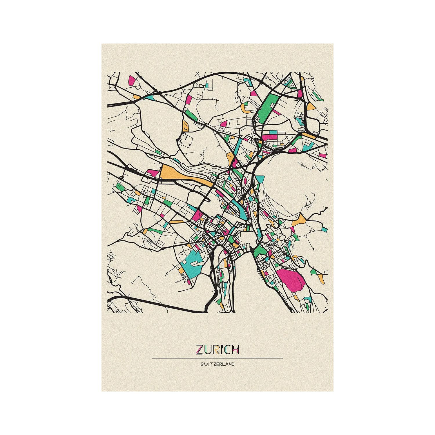 Rosalind Wheeler Zurich, Switzerland Map by Wrapped Canvas Wayfair