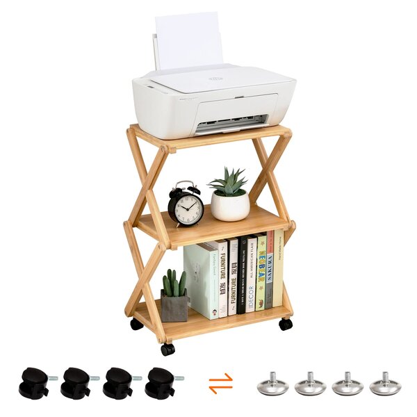 Convenient Printer Stand Bamboo Desktop Printer Stand For Home Factory Office