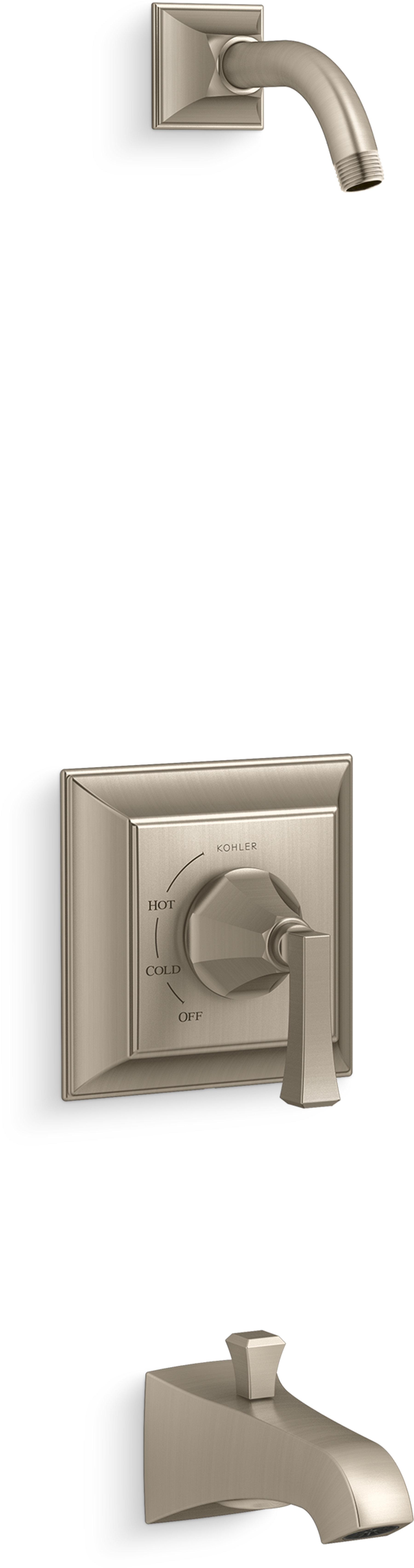 Kohler RiteTemp Bath and Shower Trim Set with Deco Lever Handle and
