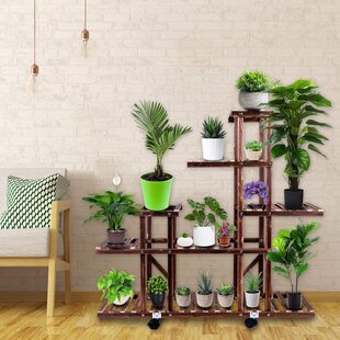 Plant Stand 7.8 H Mid Century Wood Flower Pot Holder Display Potted Rack Rustic for Indoor Outdoor Home Garden Balcony Office Planter Not Included 