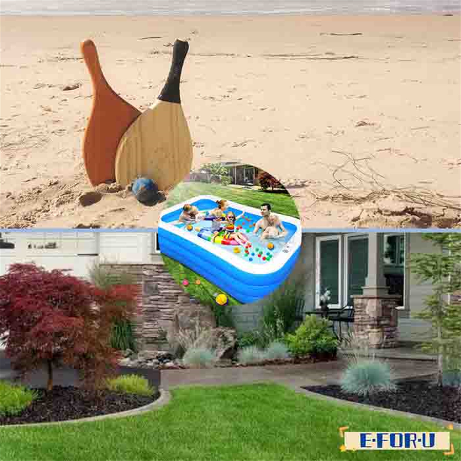 E.FOR.U 1'10" x 10' x 6' Plastic Kiddie Pool Wayfair