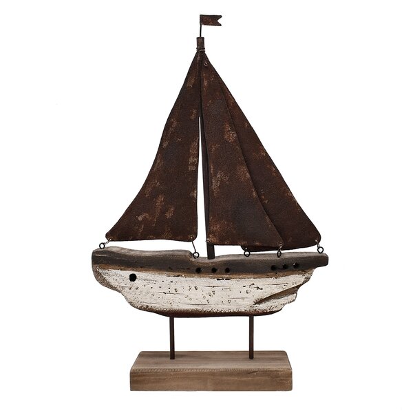 Colour Varies Wooden Fishing Boat Ornament ~ Sail Boat Nautical Decoration 