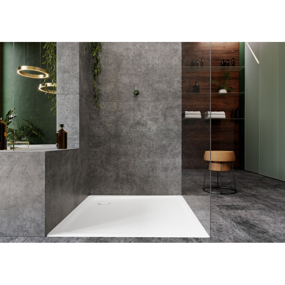 Kaldewei Superplan Duschwanne 447348040001 389-2, 80 x 120 x 2,5 cm, mit Träger, weiss