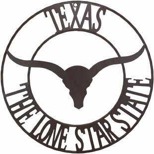 Texas Longhorns Welcome Metal Plaque Steer Stars White Burnt Orange Rustic 23" 