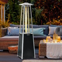 Patio Heater Gas Infrared Radiant Heater Free Standing Terrace Heater with Wheels Easy Control for Outdoor Garden Parasol,Brown 