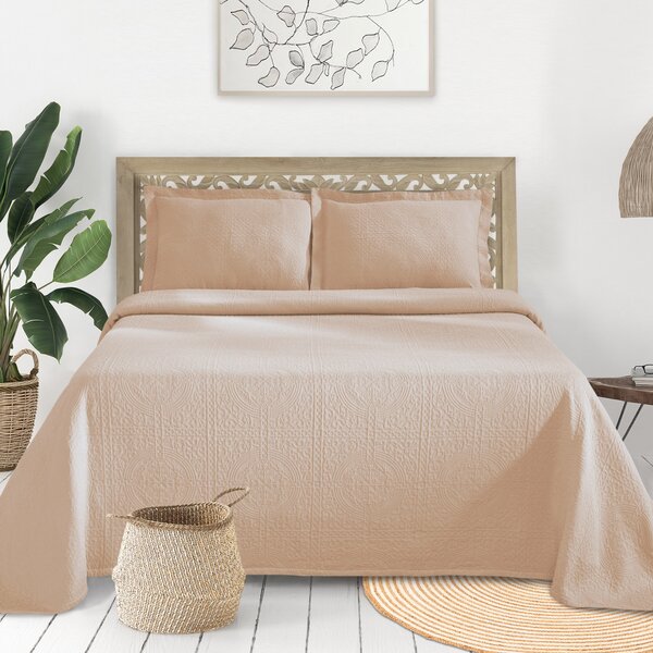 Details about   Purple Floral 100% Cotton Quilt Bedspread Bedding Set Bed Spread Pillow Shams 