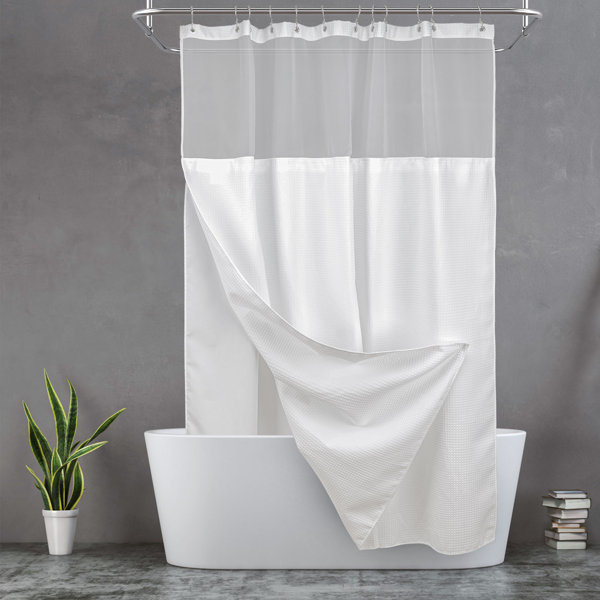 Rose Flamingo & Palm Tree Shower Curtain Liner & Hooks Bathroom Decor Waterproof 