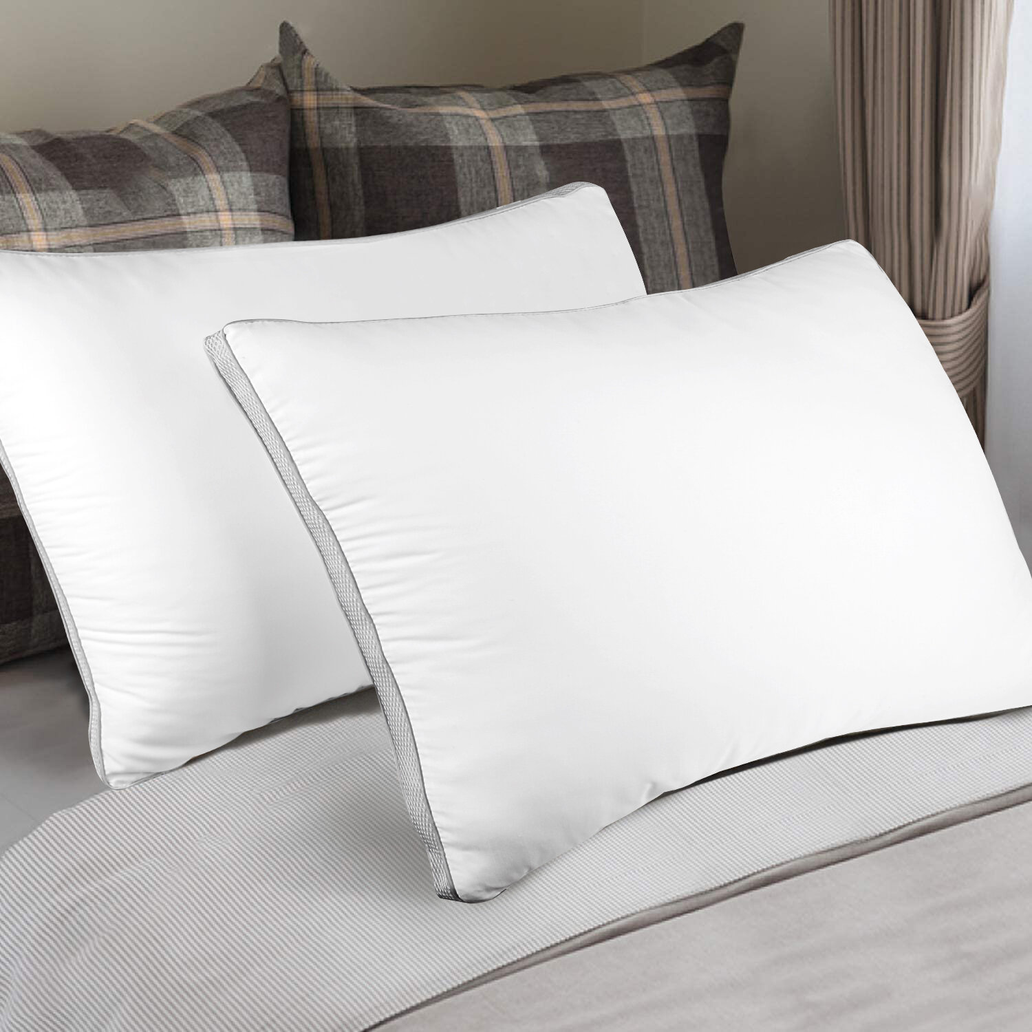 Pillows for Sleeping 2 Pack Hotel Quality Bed Pillow King Size Down Alternative 