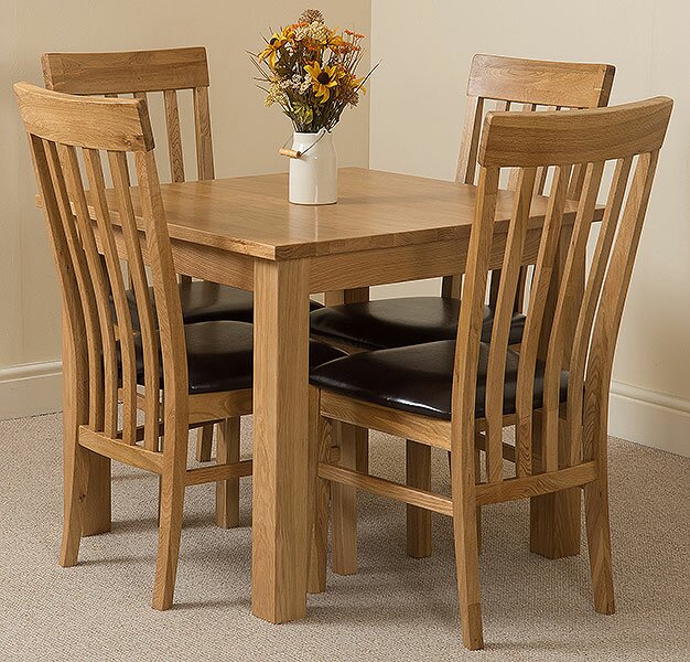 Uinta Kitchen Dining Set with 4 Chairs brown