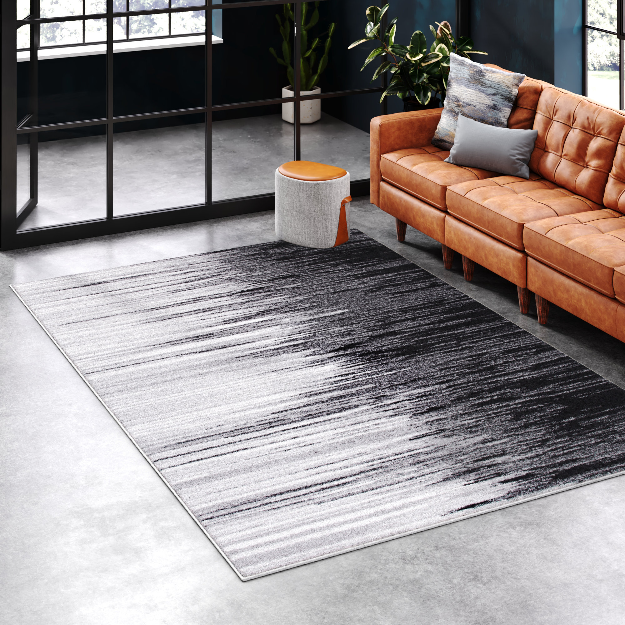 Steelside™ Gwyn Abstract Gray Area Rug & Reviews Wayfair