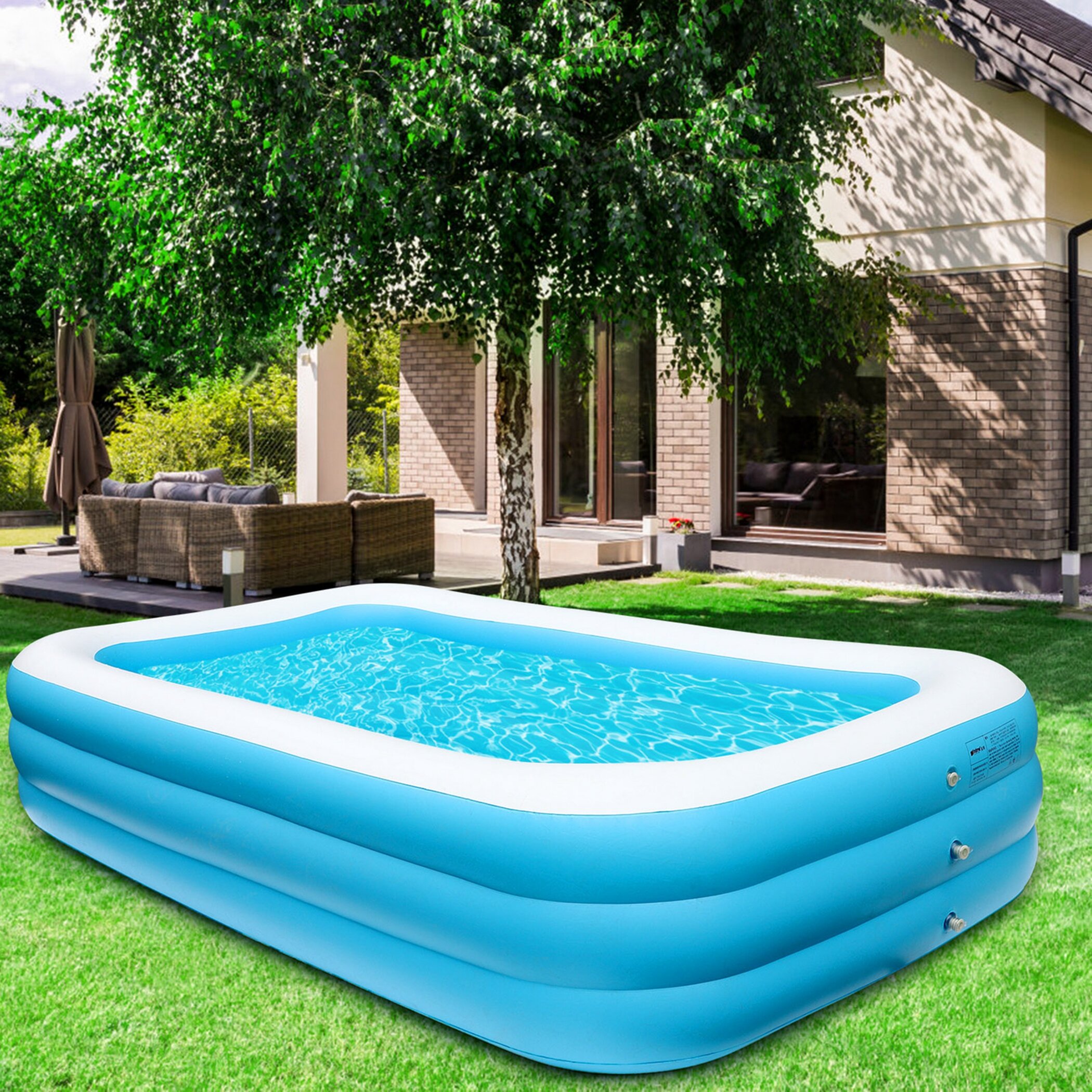 Inflatable Swimming Pools For Adult Kids Family Pool 6.8 Ft Home Outdoor Indoor 