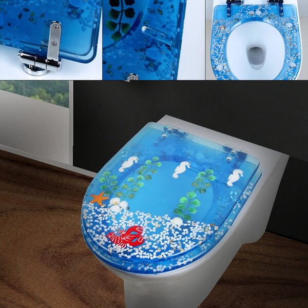 New Novelty Padded Toilet Seat Design Strong Hinges Retro Printed Soft Pictures 