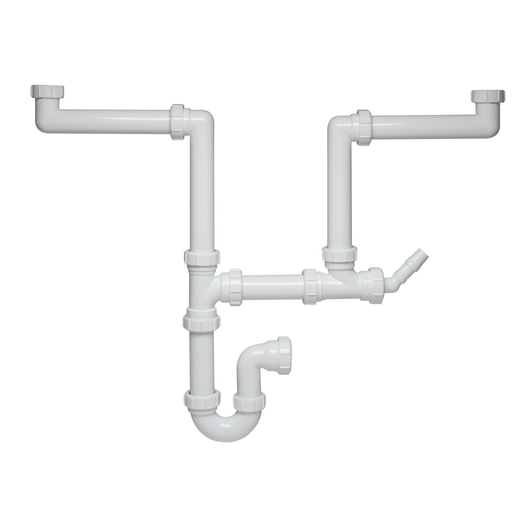 Caple Two Bowl Plumbing Kit white