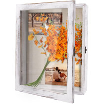10.6" x 10.6" Wooden Shadow Box Frame Display Case for Memorabilia Awards 