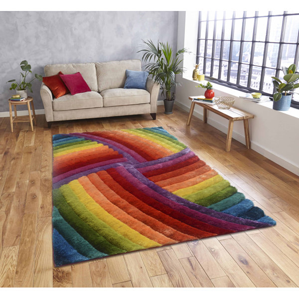 Orren Ellis Tufted Performance Red/Yellow Rug & Reviews | Wayfair