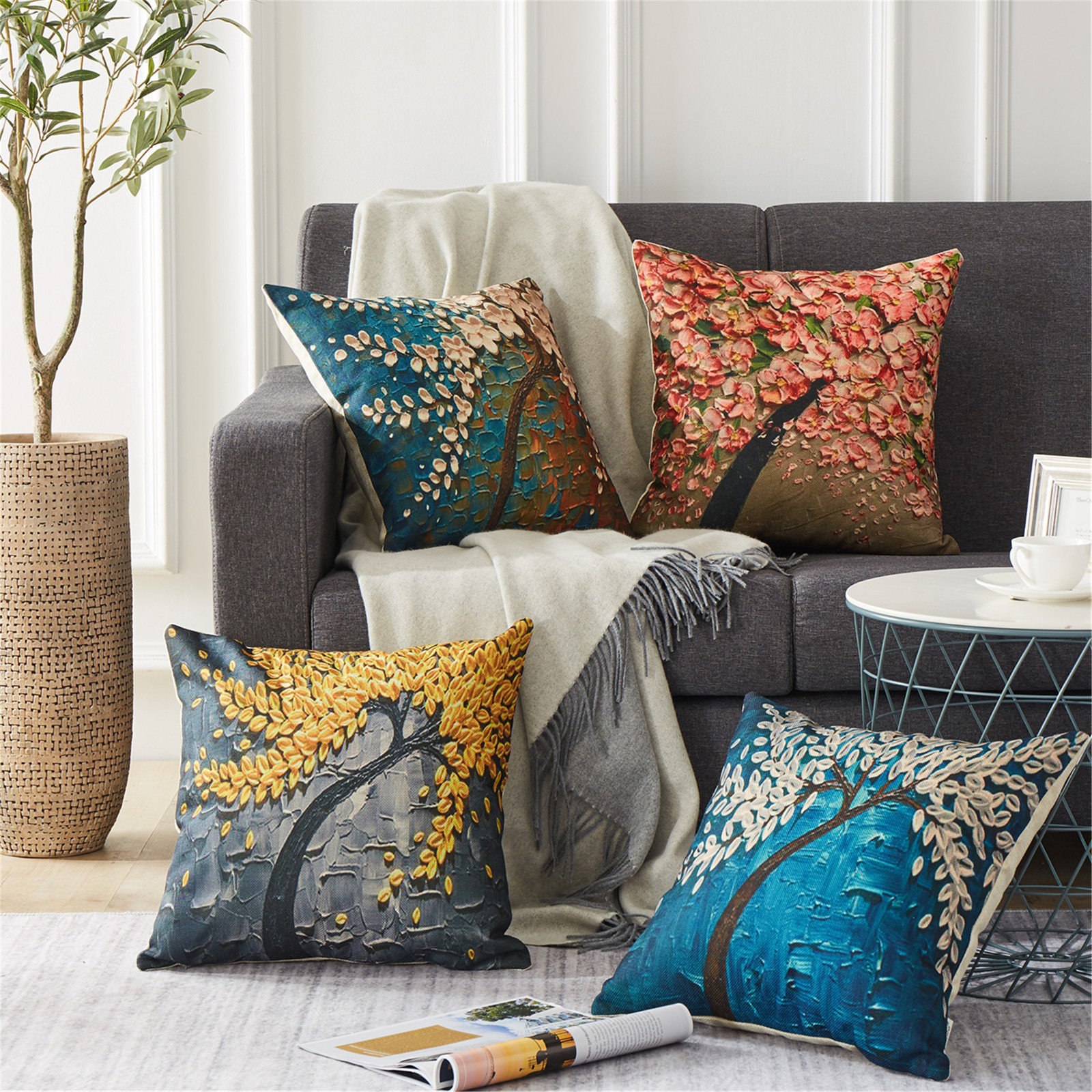 Topfinel Floral Linen Pillow Cover & Reviews Wayfair