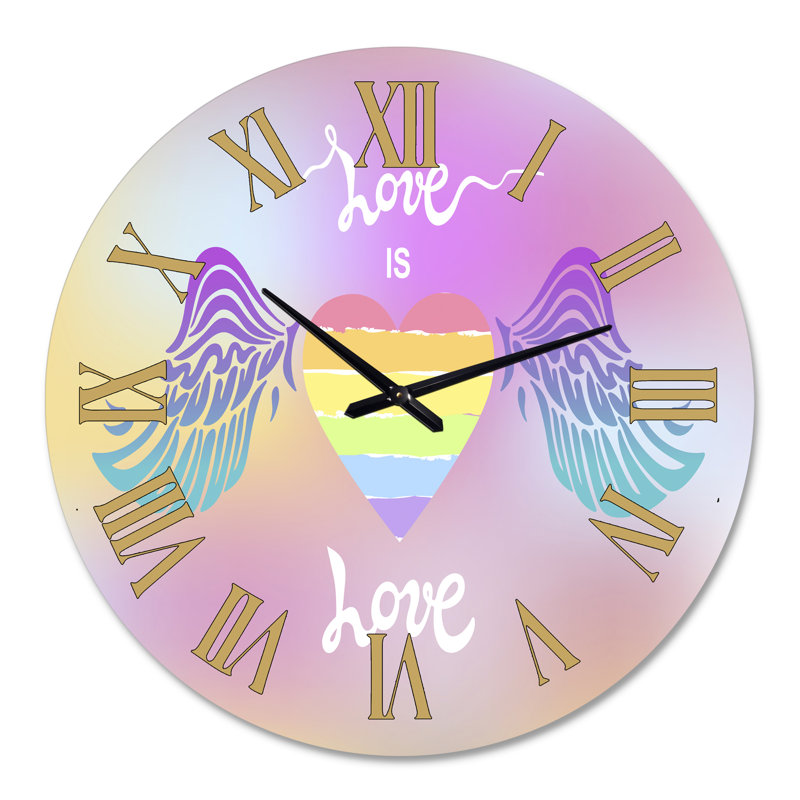 Oversized Love is Love Heart Wall Clock - Love Wall Decorations