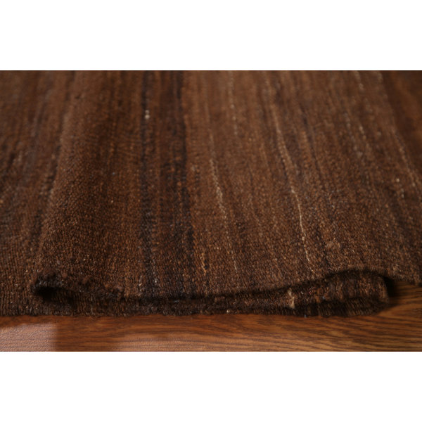 Rugsource Handmade Wool Walnut/Black Rug | Wayfair