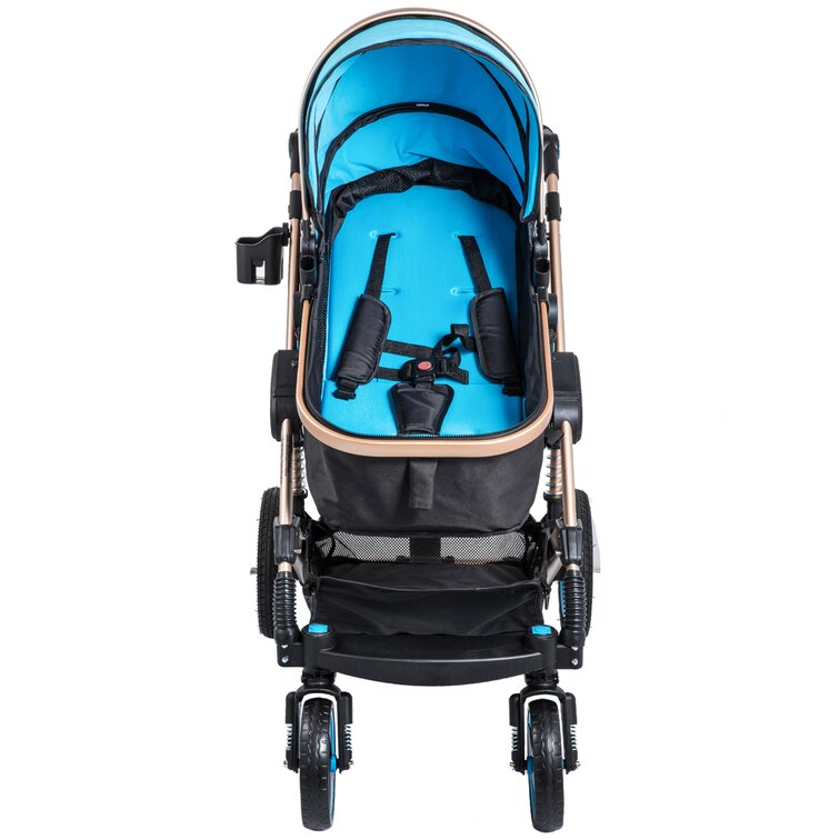 VEVOR Baby Stroller 2 in 1 Stroller Bassinet Stroller Foldable Anti-Shock Newborn Stroller Baby Carriage Stroller Luxury Baby Trend Stroller Stroller for Baby Pram Stroller 