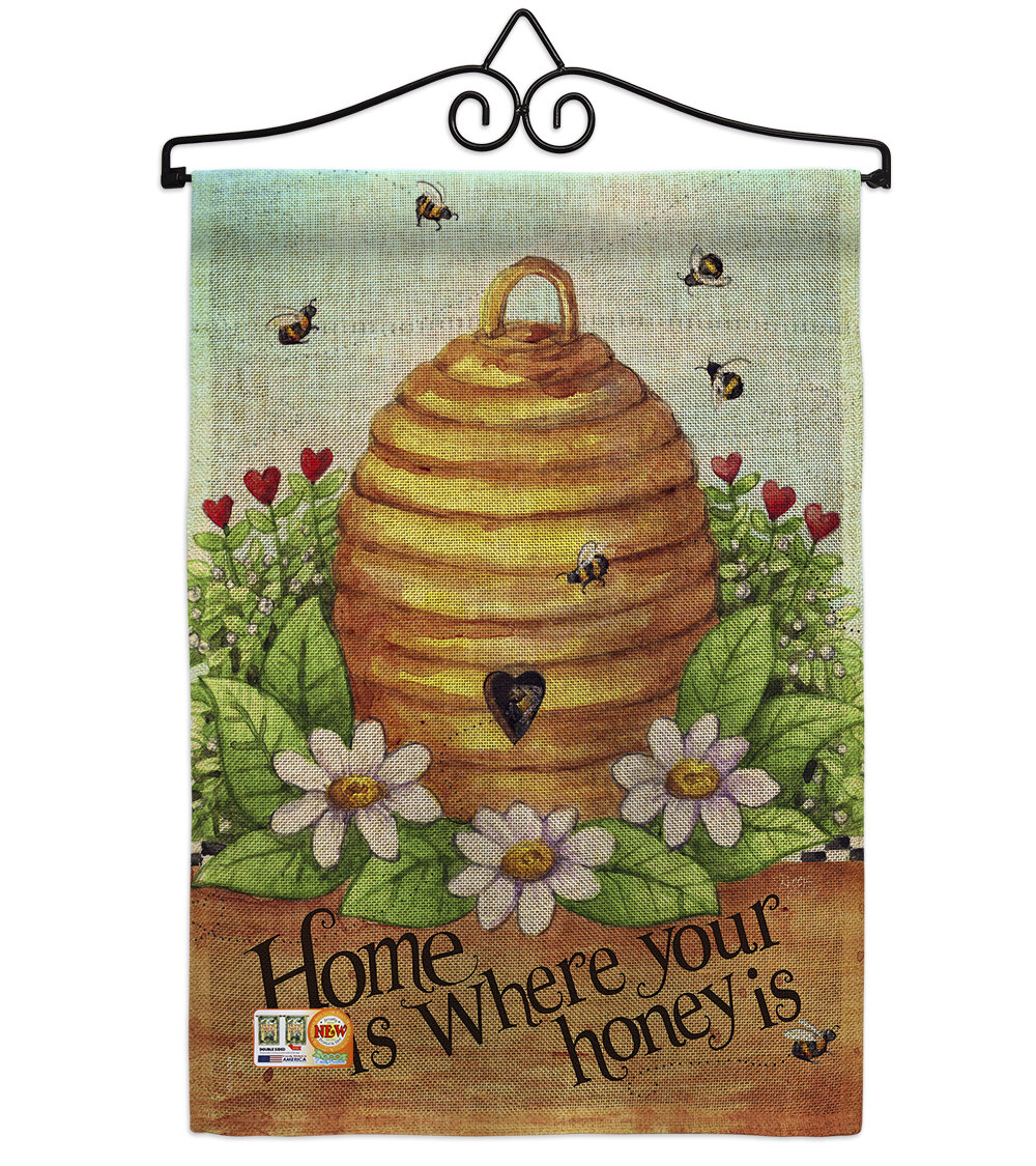 August Grove® Florina Bee Hive Home 2-Sided Polyester 19 x 13 in. Garden  Flag | Wayfair